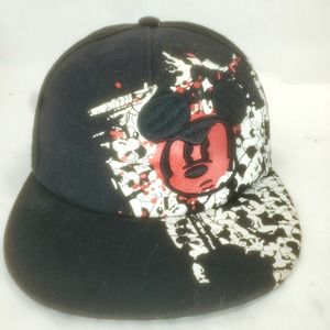 Disney Parks Mickey Mouse Hat Mad Skater Graffiti Hip Hop Fitted Size Youth Cap